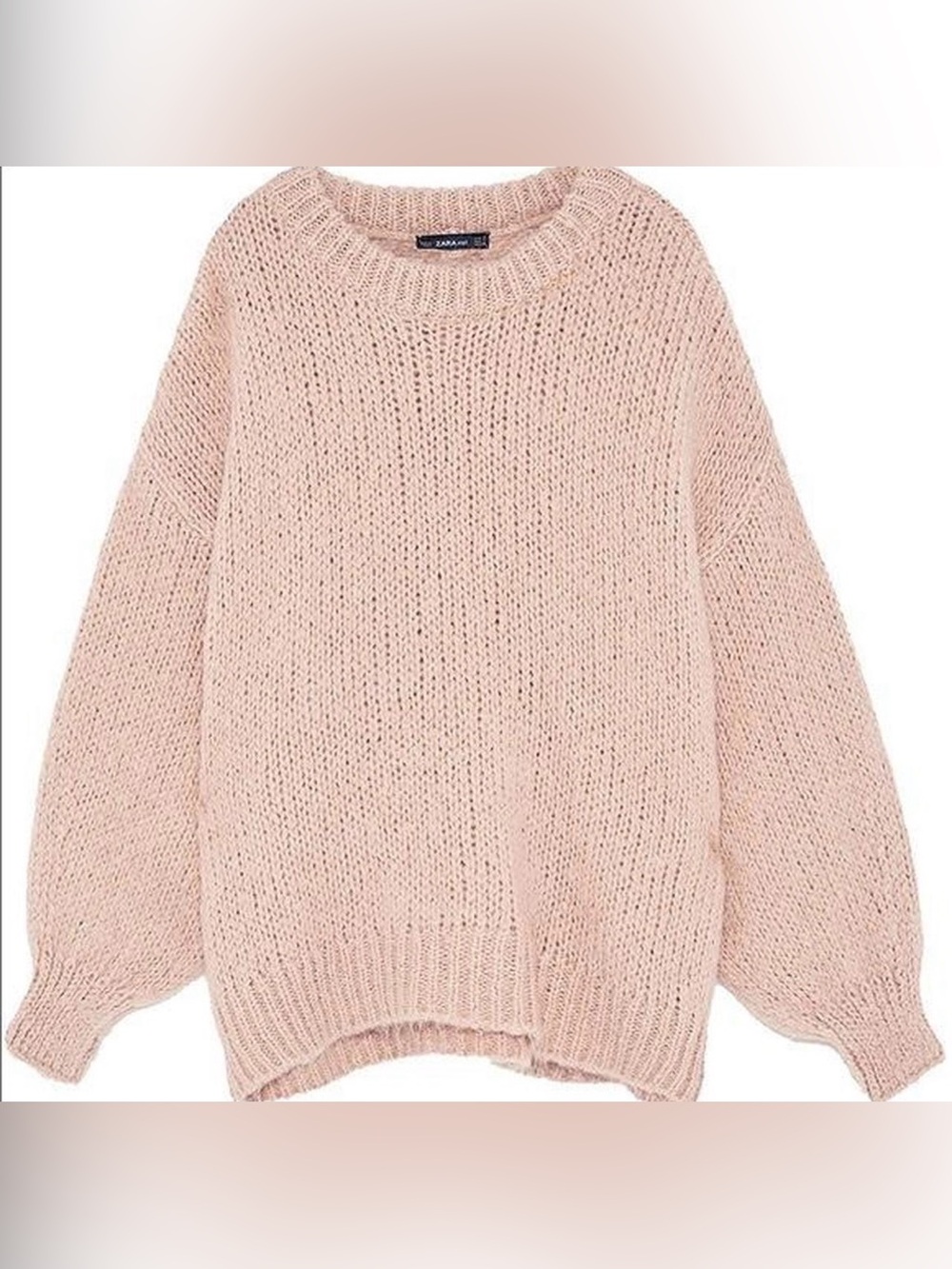 Zara Pale Blush Pink Oversized Sweater size S